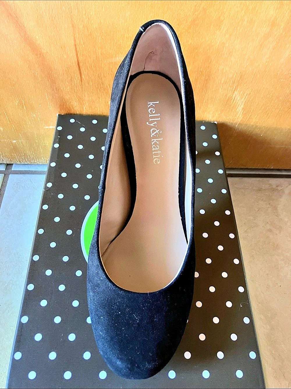 Kelly & katie Isabel-Kk Black Suede Heels US 7.5 M NIB
